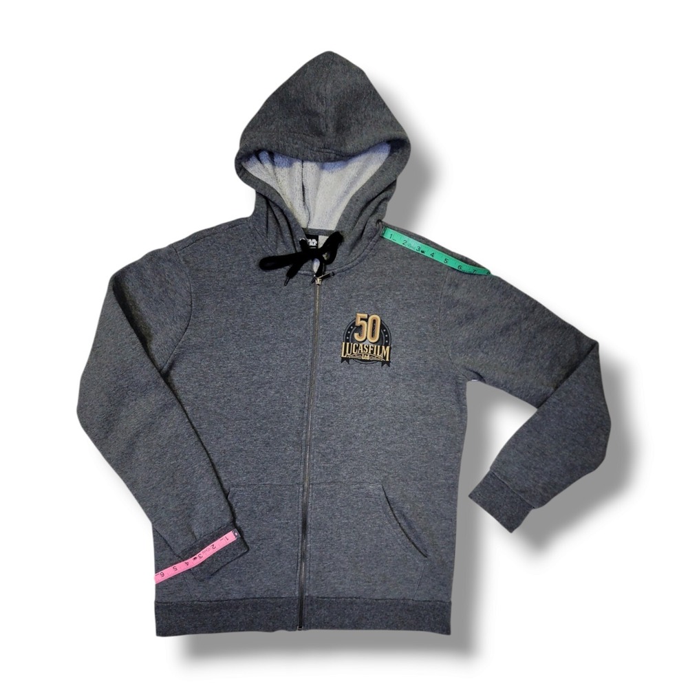 Star Wars Our Universe 50th Lucasfilm Gray Zip Up Hoodie Size Men's Small - Picture 5 of 14